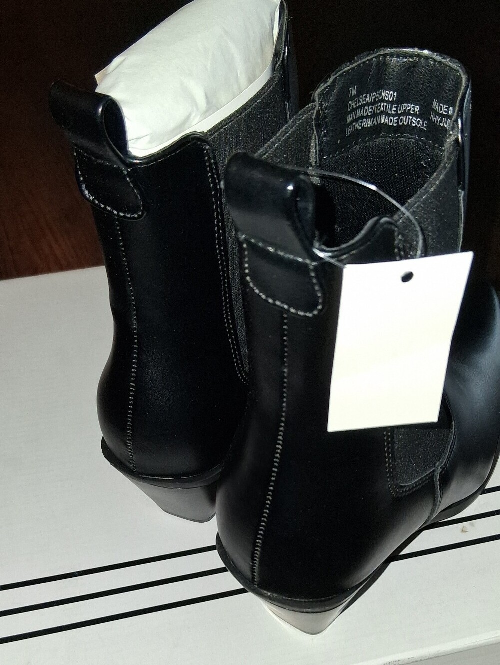 Women's Black Chelsea Ankle Booties with Pointed Toe - Picture 2 of 5